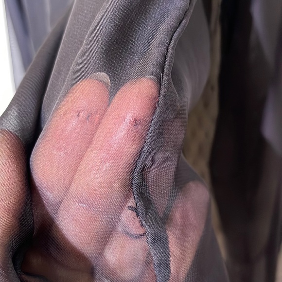 Harlow and Graham pleated sheer button up shirt - Picture 16 of 17